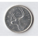 1965 - CANADA Quarto di Dollaro Renna in argento circolato